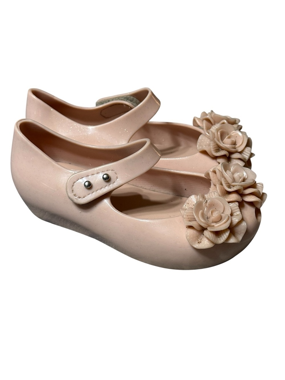 Mini Melissa Pink Flower Jelly Shoes Sz 8 Toddler Mary Jane Girl Rose Slip On